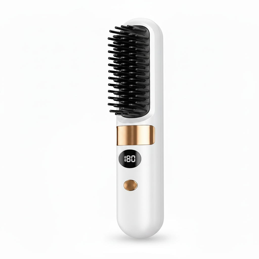 White straightening brush without extras